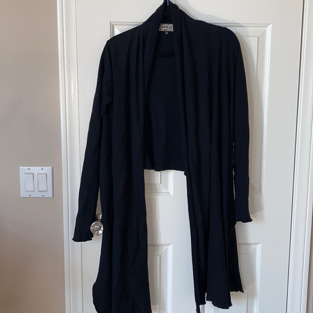 Groceries Apparel Black Low/High Cardigan